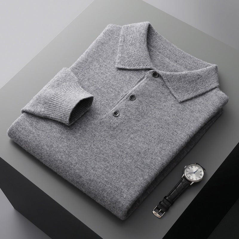 Orlando | Cotton Knit Three-Button Polo Jumper