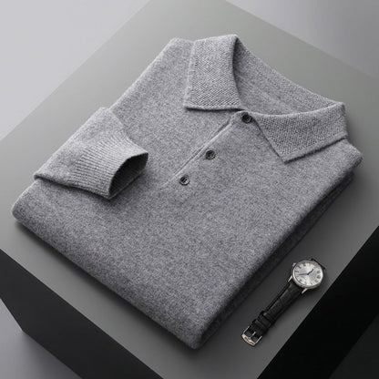 Orlando | Cotton Knit Three-Button Polo Jumper