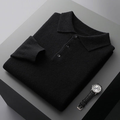 Orlando | Cotton Knit Three-Button Polo Jumper