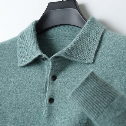 Orlando | Cotton Knit Three-Button Polo Jumper