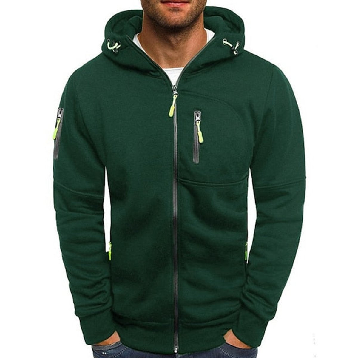 Malcolm | Zip-Up Hooded Fleece Jacket with Multiple Pockets