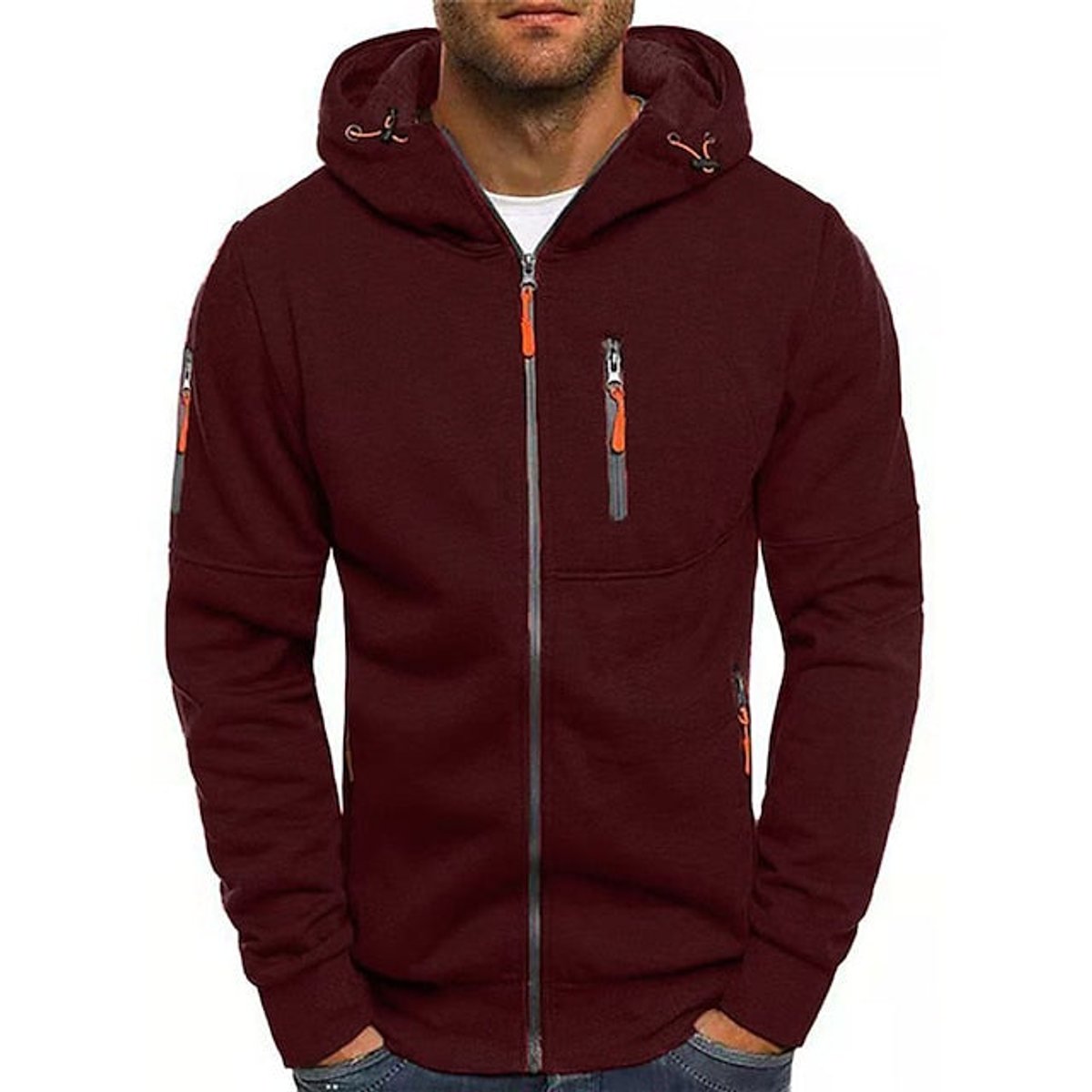 Malcolm | Zip-Up Hooded Fleece Jacket with Multiple Pockets