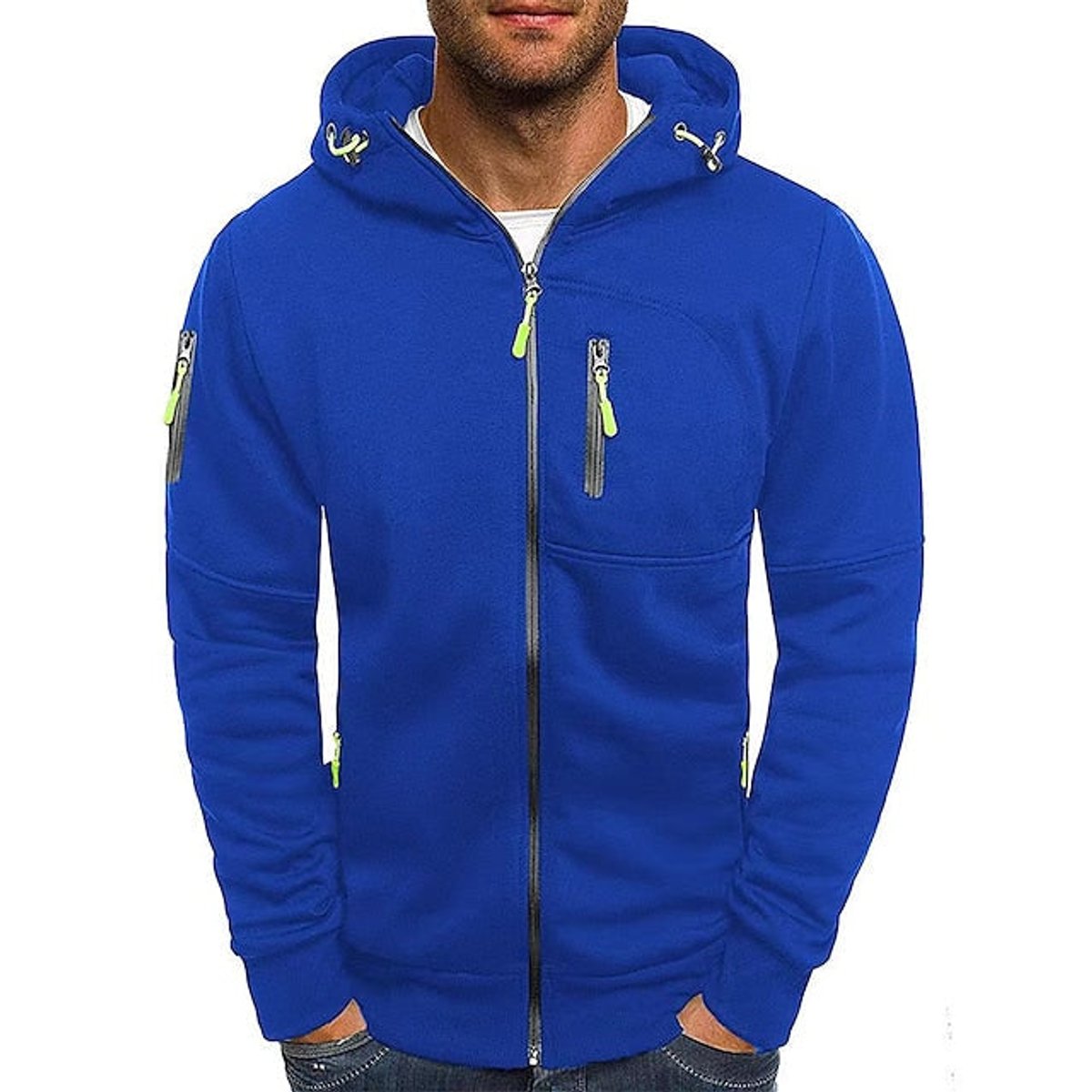 Malcolm | Zip-Up Hooded Fleece Jacket with Multiple Pockets