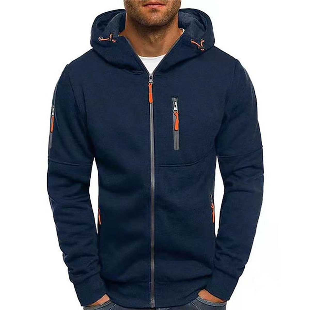 Malcolm | Zip-Up Hooded Fleece Jacket with Multiple Pockets