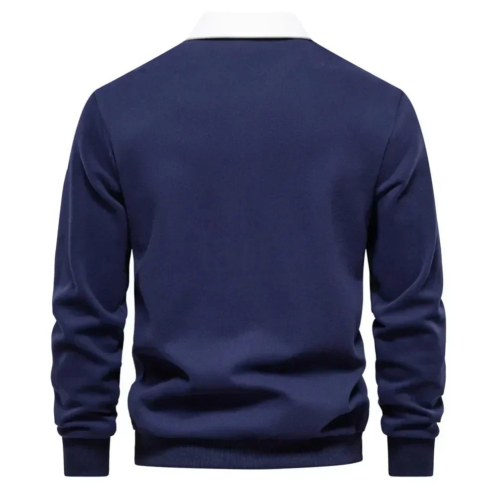 Digby | Contrast Collar Long Sleeve Polo Jumper