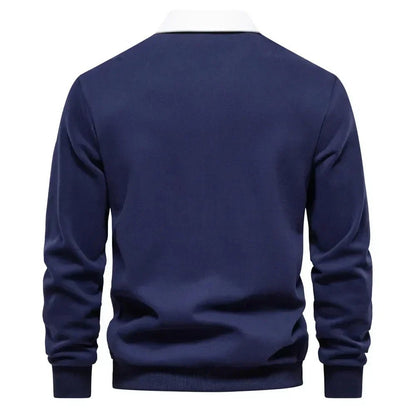 Digby | Contrast Collar Long Sleeve Polo Jumper