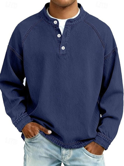 Percival | Retro Washed Henley Knit Jumper