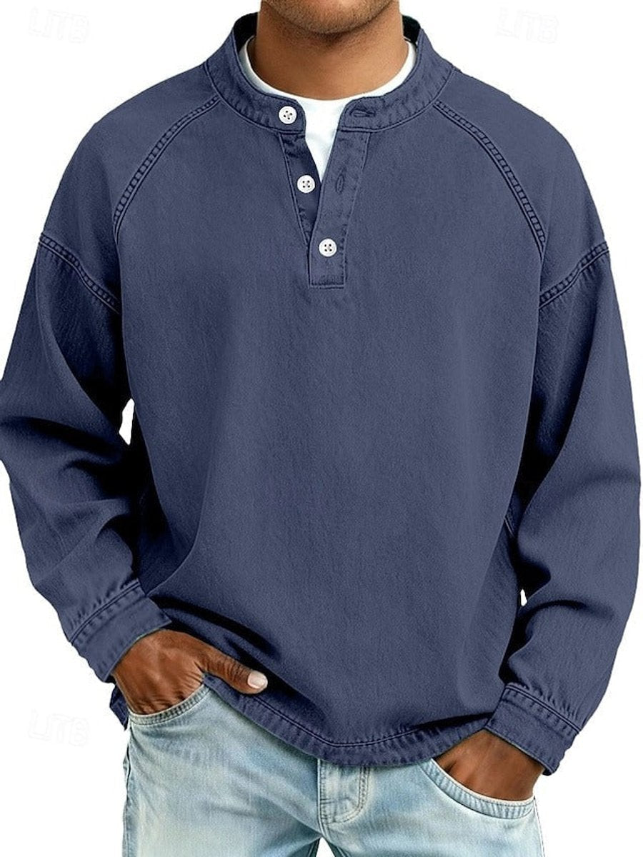 Percival | Retro Washed Henley Knit Jumper