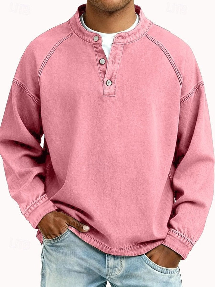 Percival | Retro Washed Henley Knit Jumper