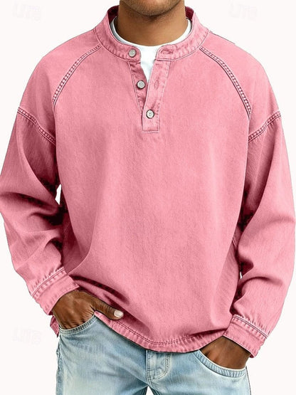 Percival | Retro Washed Henley Knit Jumper