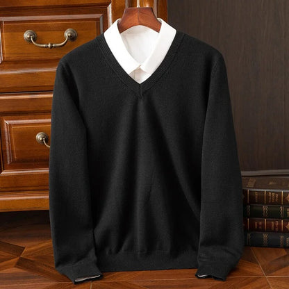 Ellis | V-Neck Cashmere Blend Knit Jumper