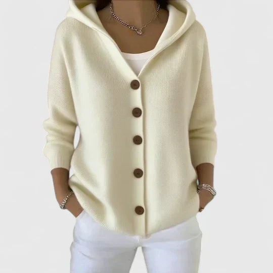 Olive | Hooded Button Front Knit Cardigan