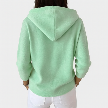 Olive | Hooded Button Front Knit Cardigan