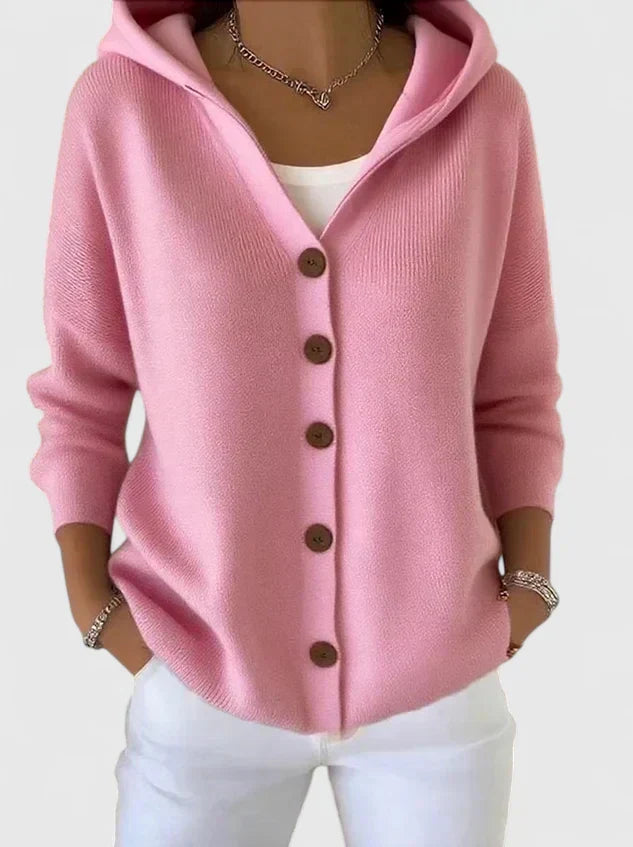Olive | Hooded Button Front Knit Cardigan