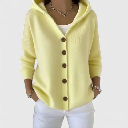 Olive | Hooded Button Front Knit Cardigan