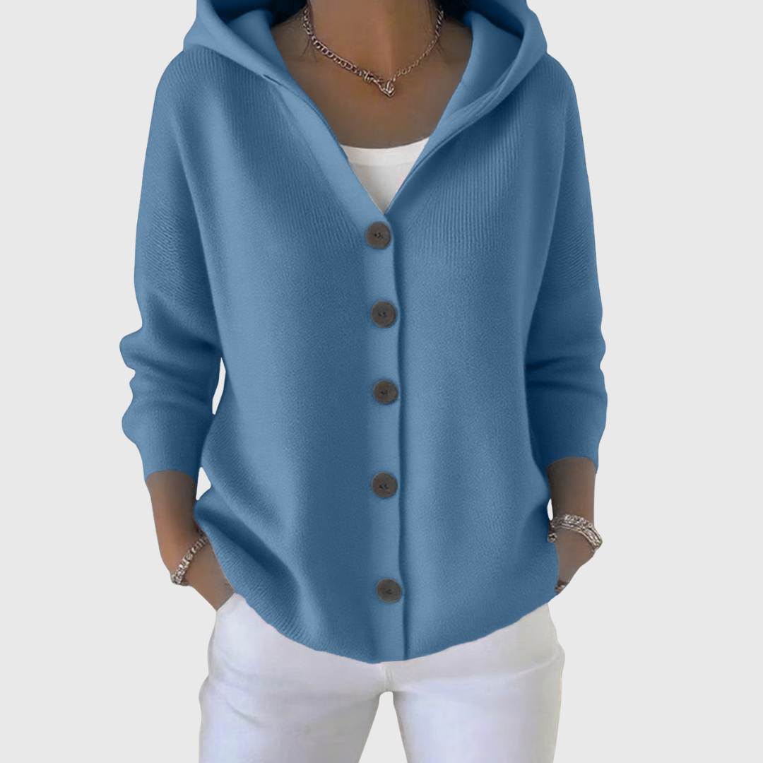 Olive | Hooded Button Front Knit Cardigan