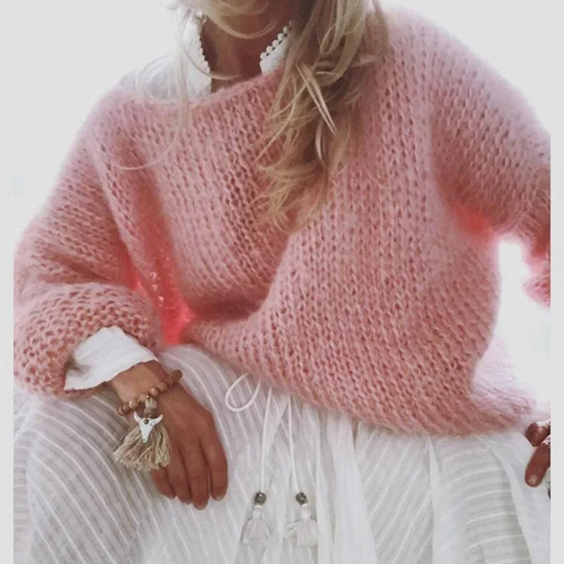 Rachel | Cosy Fluffy Oversized Round Neck Winter Jumper