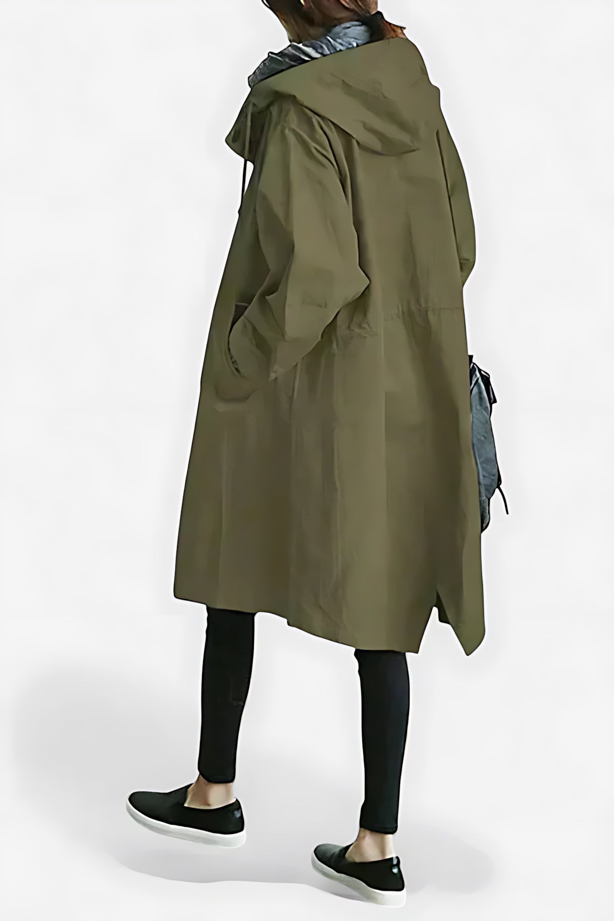 Tina | Hooded Oversized Longline Button Up Raincoat