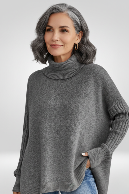 Romilly | Roll Neck Asymmetric Hem Oversized Jumper