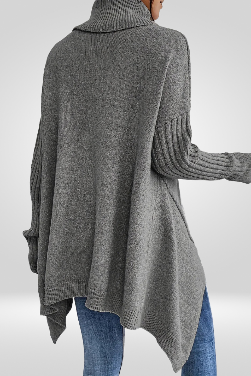 Romilly | Roll Neck Asymmetric Hem Oversized Jumper
