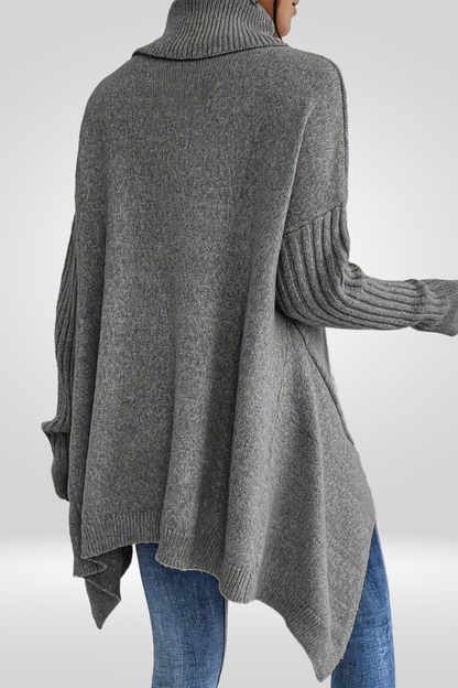 Romilly | Roll Neck Asymmetric Hem Oversized Jumper