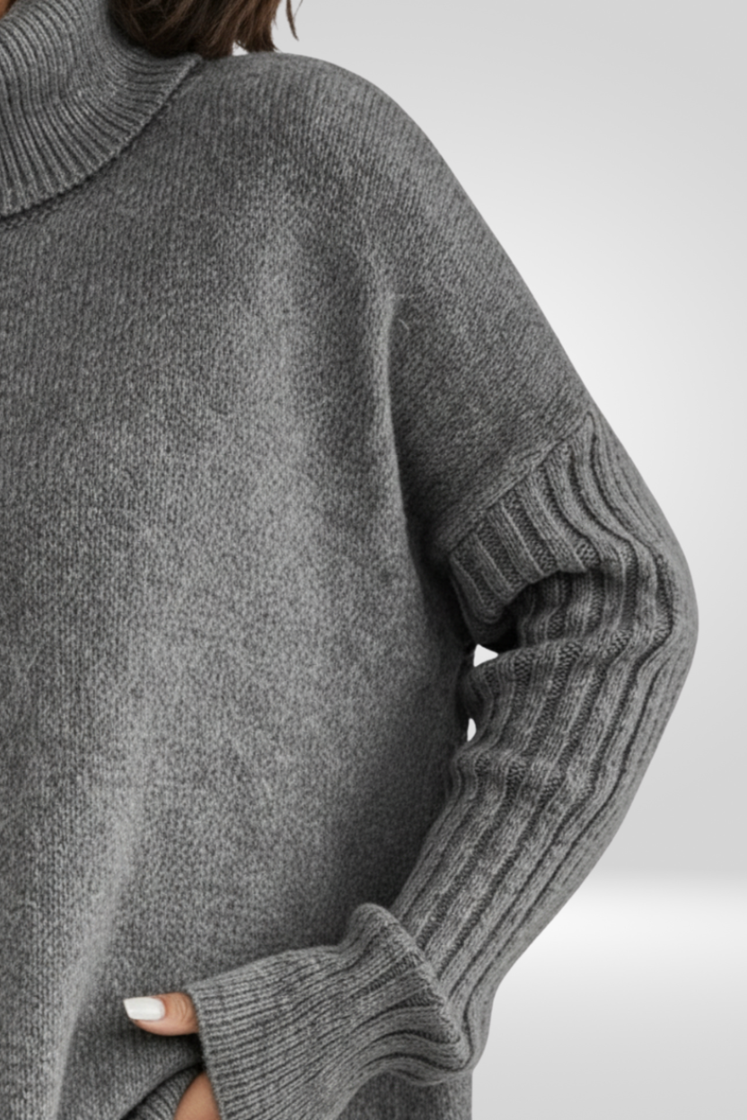 Romilly | Roll Neck Asymmetric Hem Oversized Jumper