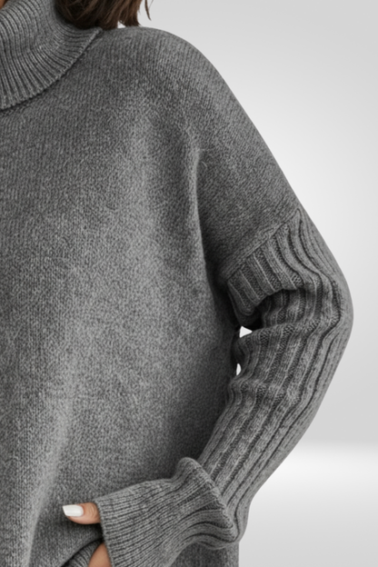 Romilly | Roll Neck Asymmetric Hem Oversized Jumper