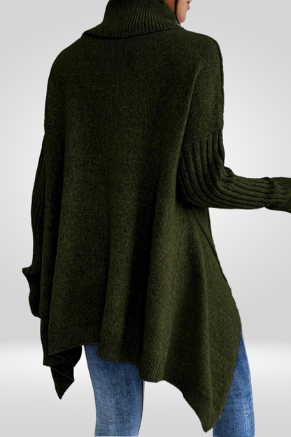 Romilly | Roll Neck Asymmetric Hem Oversized Jumper