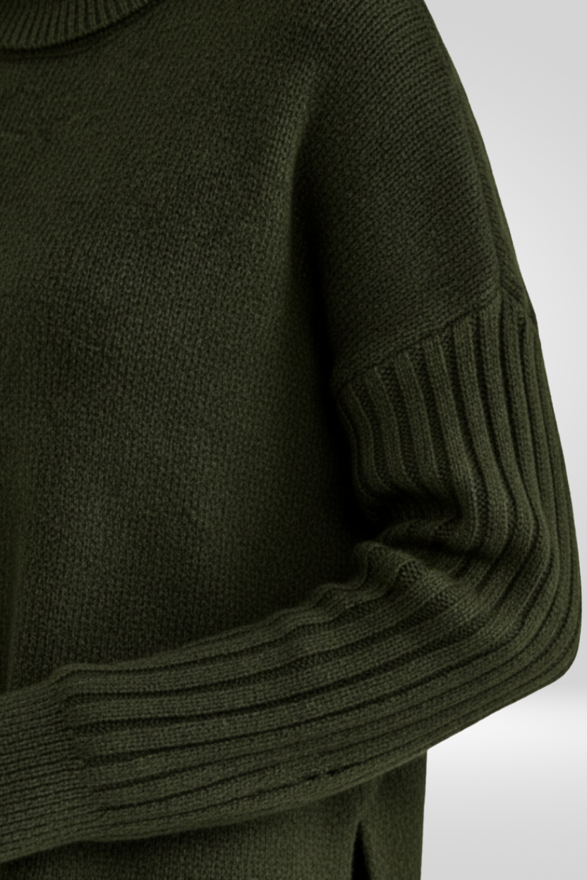 Romilly | Roll Neck Asymmetric Hem Oversized Jumper