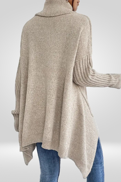 Romilly | Roll Neck Asymmetric Hem Oversized Jumper