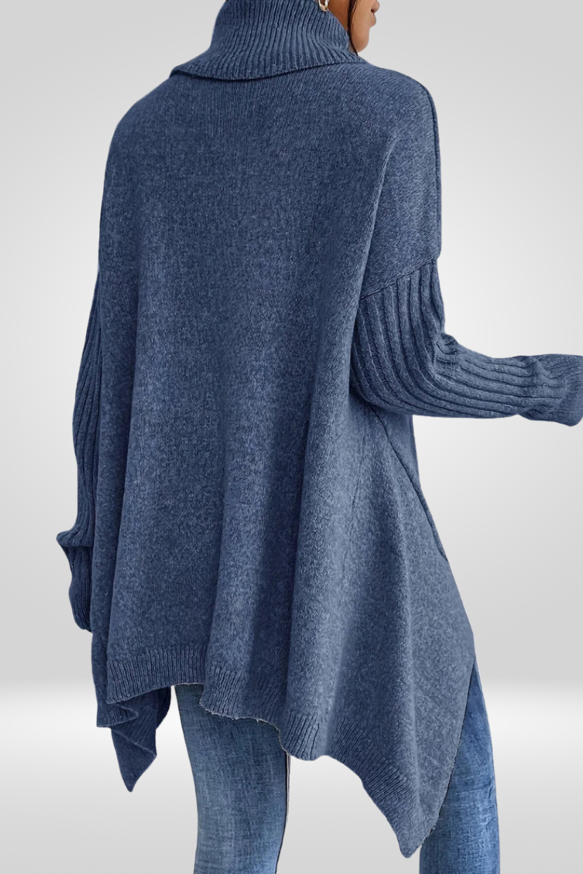 Romilly | Roll Neck Asymmetric Hem Oversized Jumper