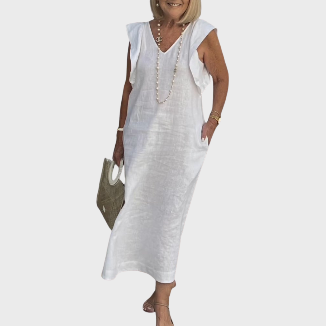 Rosalinda | V-Neck Sleeveless Pocket Maxi Dress