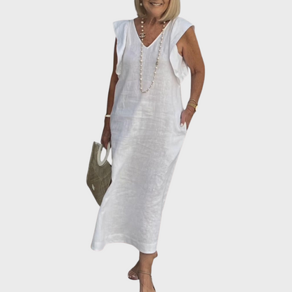 Rosalinda | V-Neck Sleeveless Pocket Maxi Dress