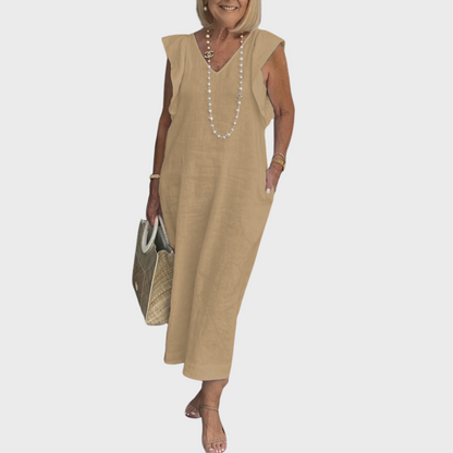 Rosalinda | V-Neck Sleeveless Pocket Maxi Dress