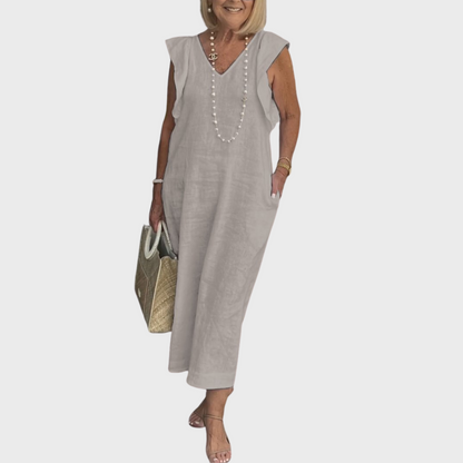 Rosalinda | V-Neck Sleeveless Pocket Maxi Dress