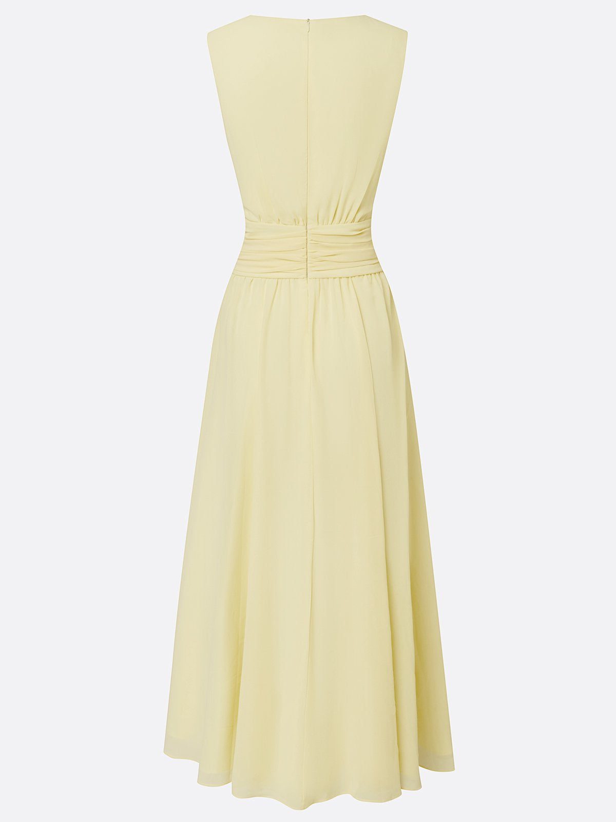 Charlotte | Wedding Guest Sleeveless A-Line Maxi Dress with Ruched Waist