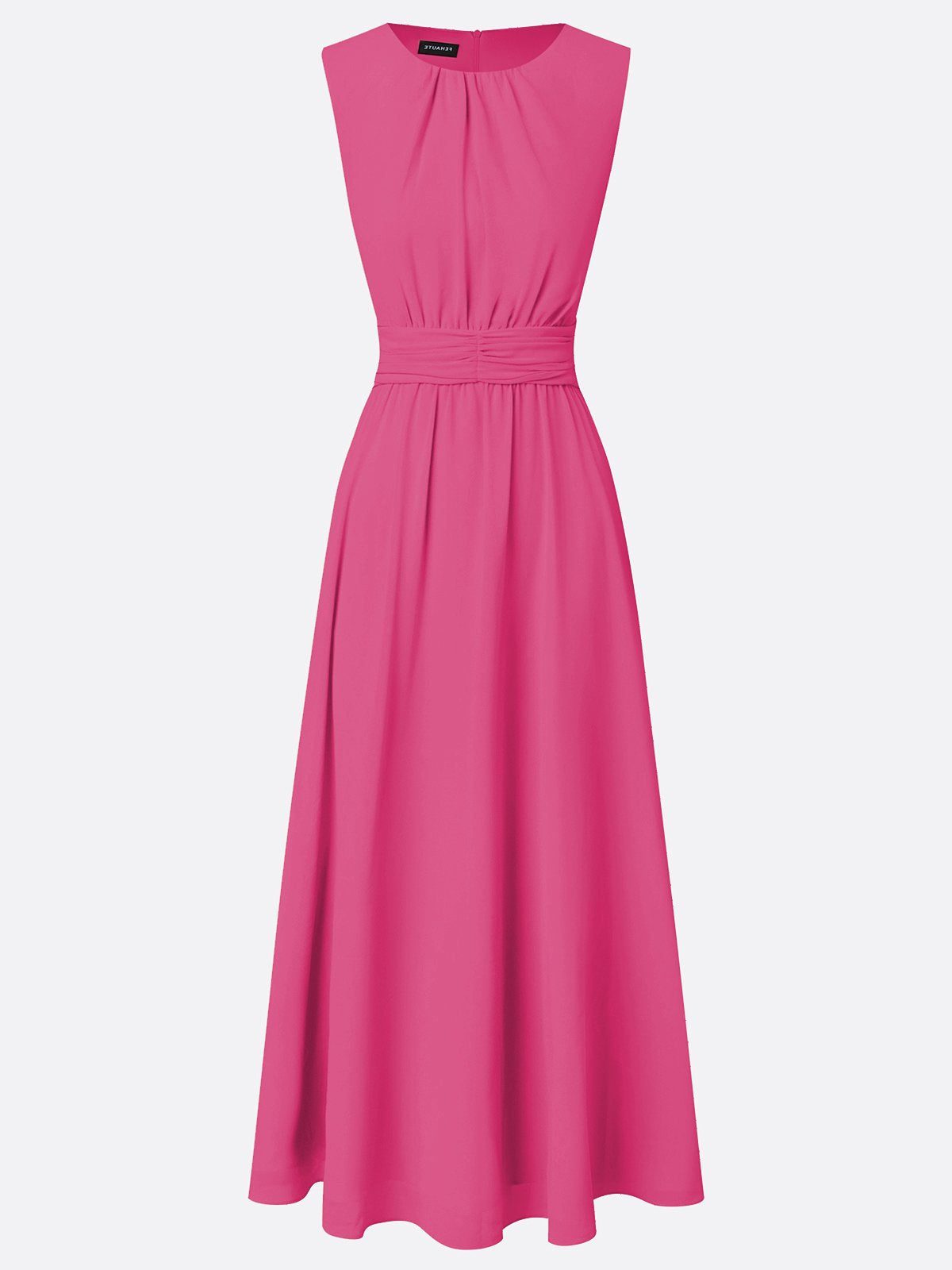 Charlotte | Wedding Guest Sleeveless A-Line Maxi Dress with Ruched Waist