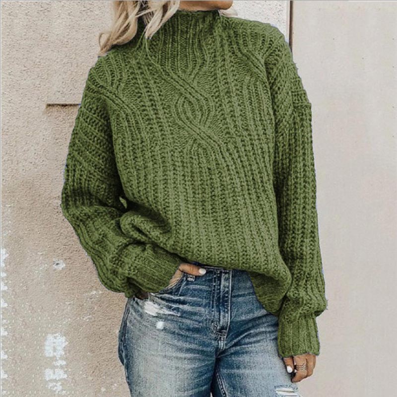 Sandra | Mock Neck Chunky Cable Knit Jumper