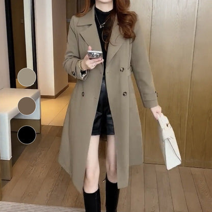 Clarice | Wool Double-Breasted Longline Winter Trench Coat