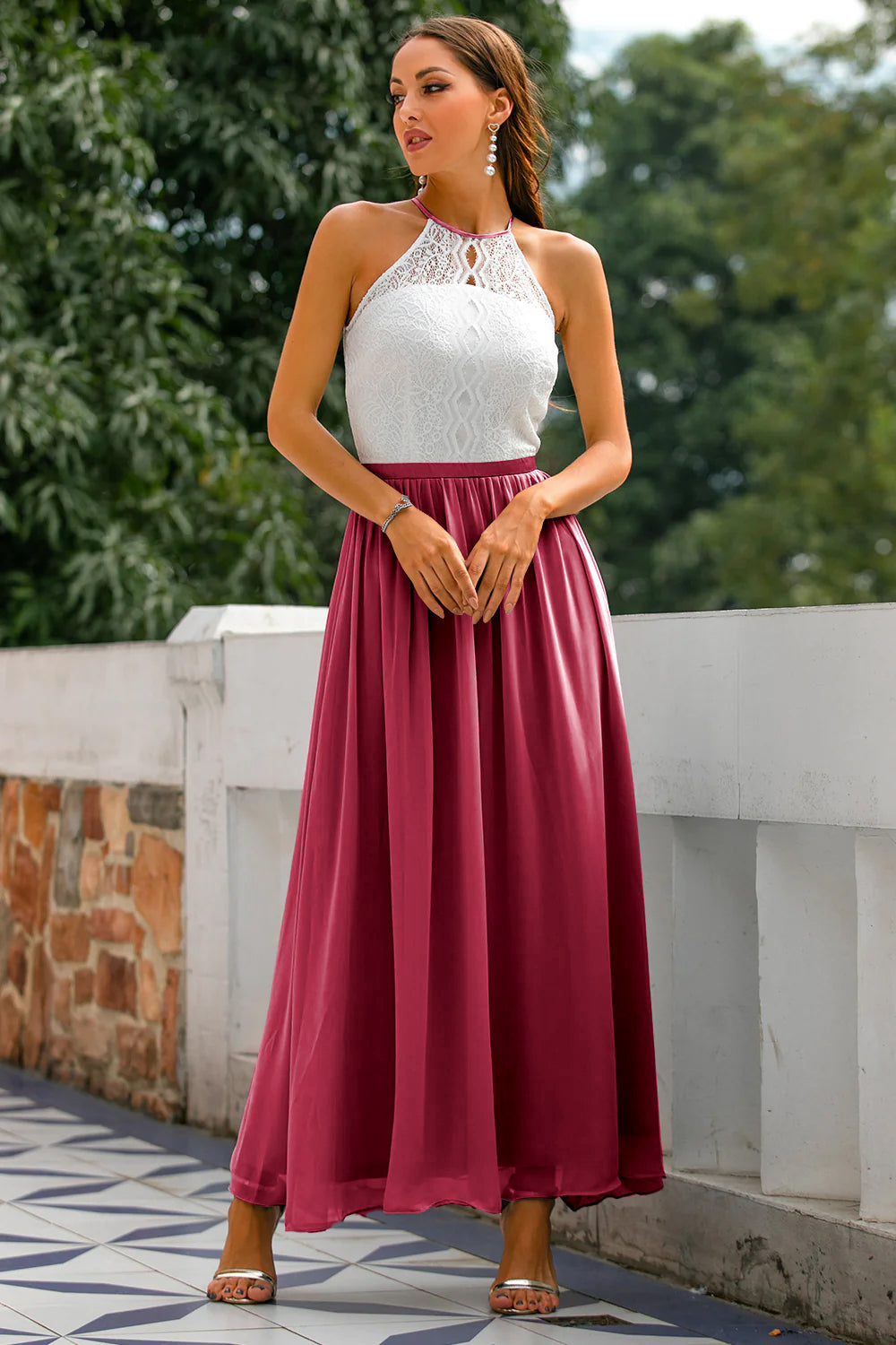 Penelope | Women's Halter Maxi Wedding Guest Dress