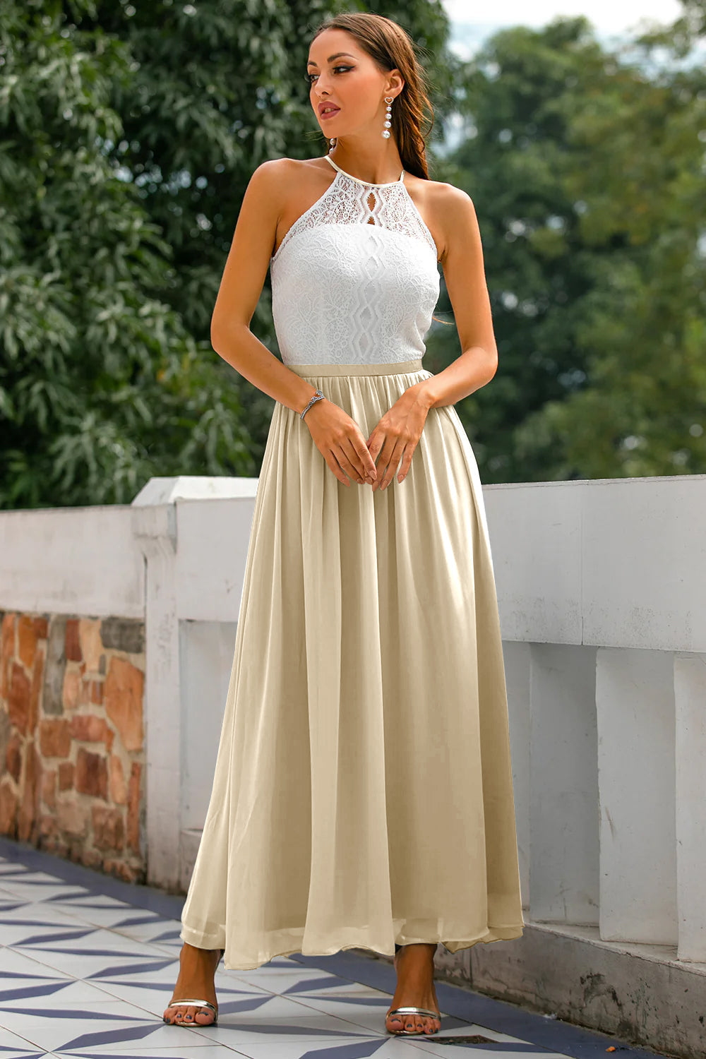 Penelope | Women's Halter Maxi Wedding Guest Dress
