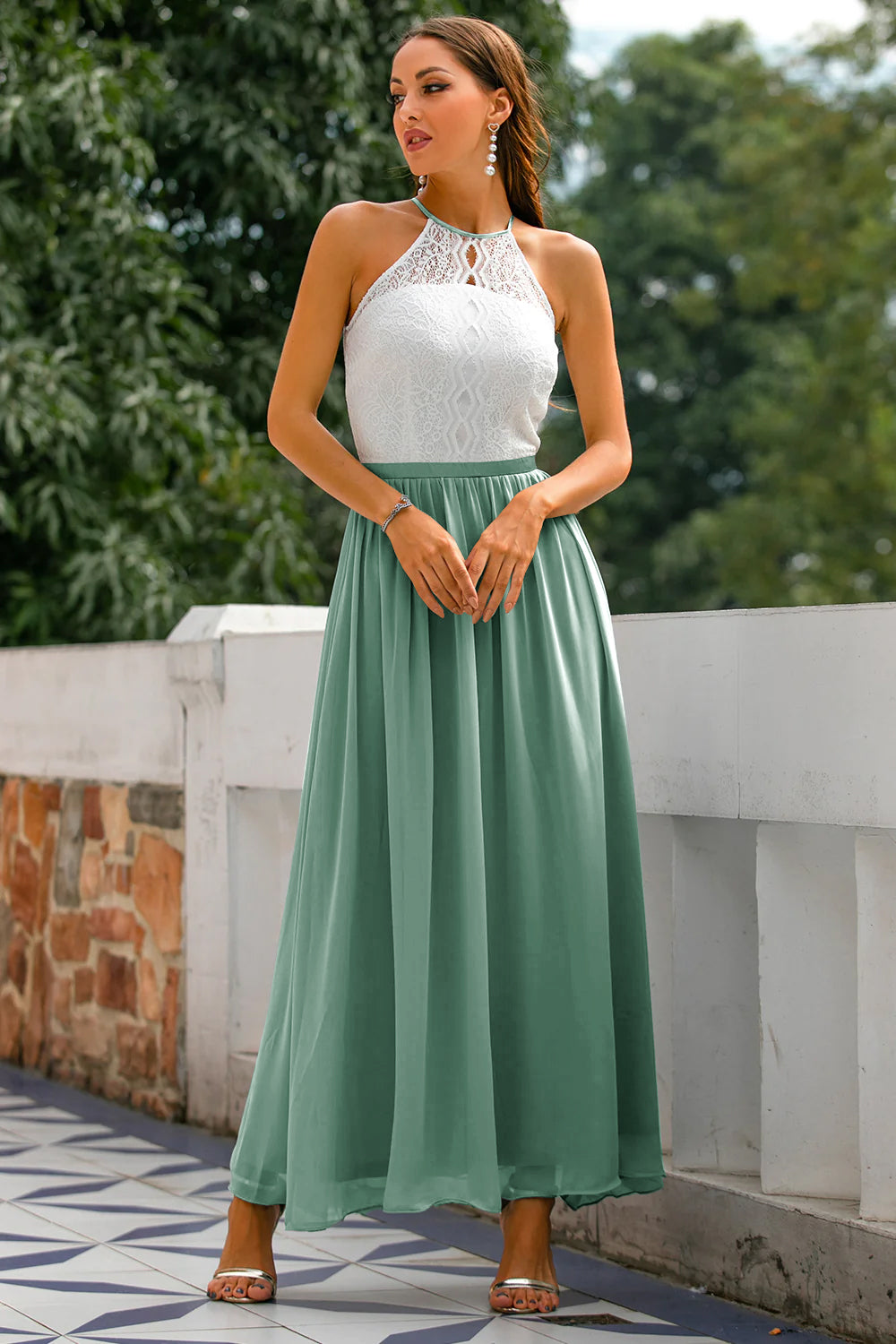 Penelope | Women's Halter Maxi Wedding Guest Dress