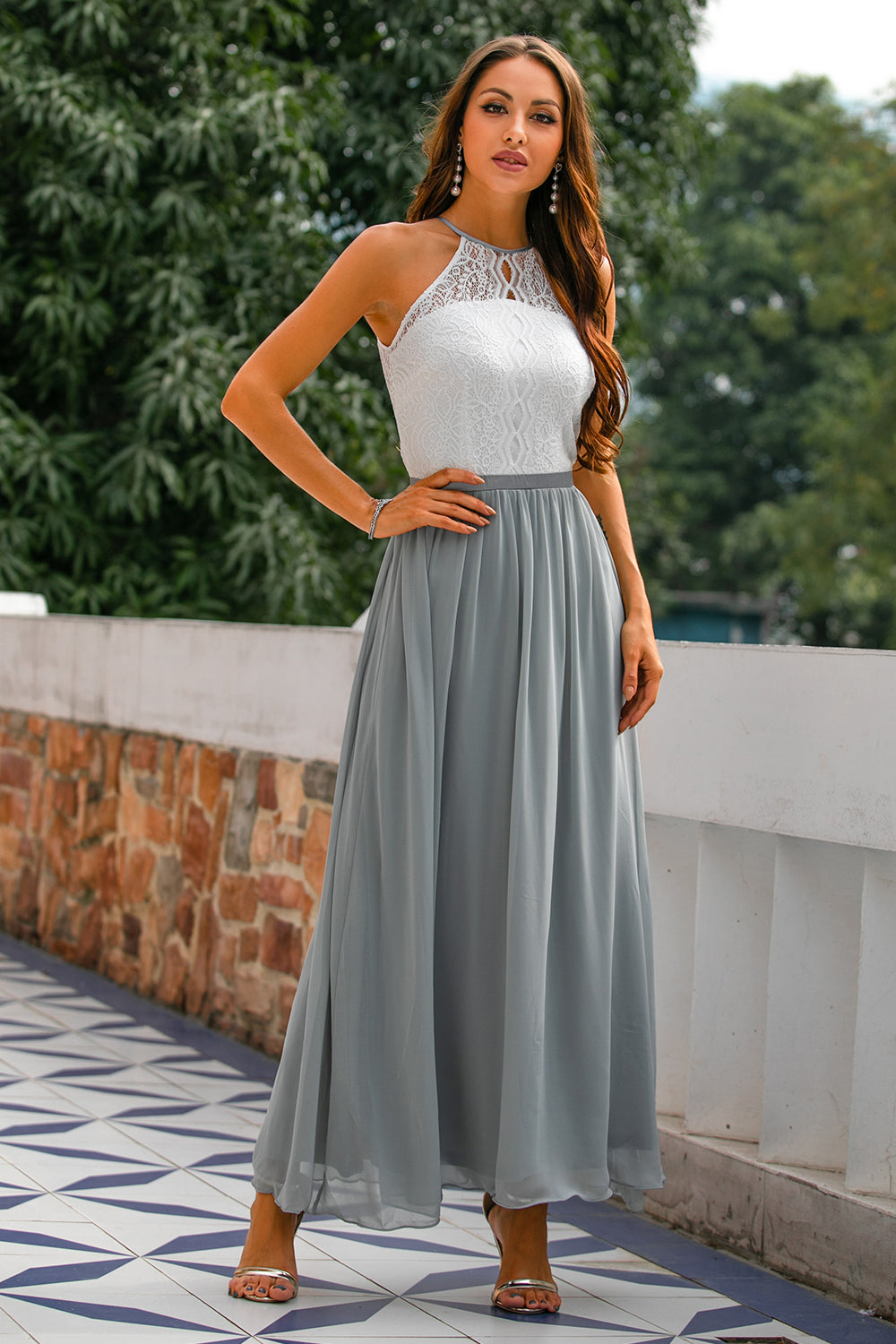 Penelope | Women's Halter Maxi Wedding Guest Dress