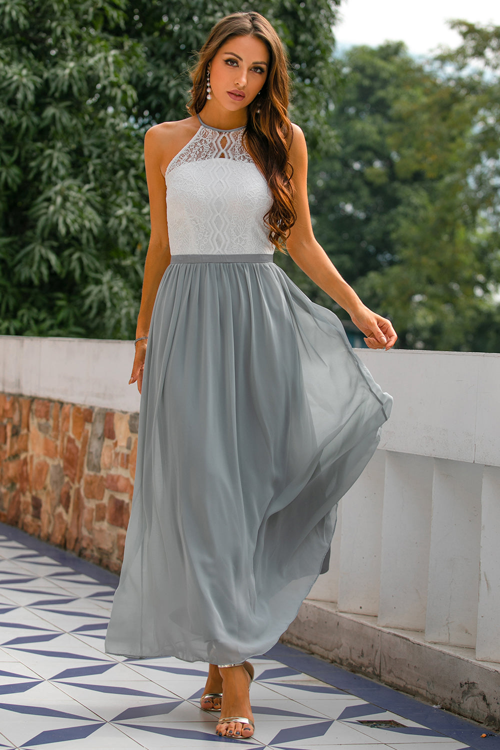 Penelope | Women's Halter Maxi Wedding Guest Dress