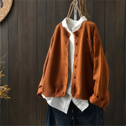 Tilly | Crew Neck Relaxed Knit Cardigan