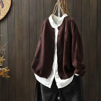 Tilly | Crew Neck Relaxed Knit Cardigan