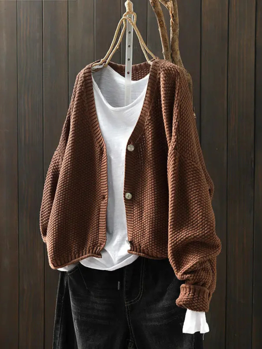 Tessa | V-Neck Oversized Chunky Knit Cardigan