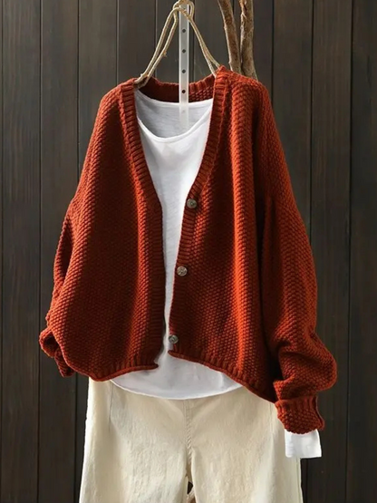 Tessa | V-Neck Oversized Chunky Knit Cardigan