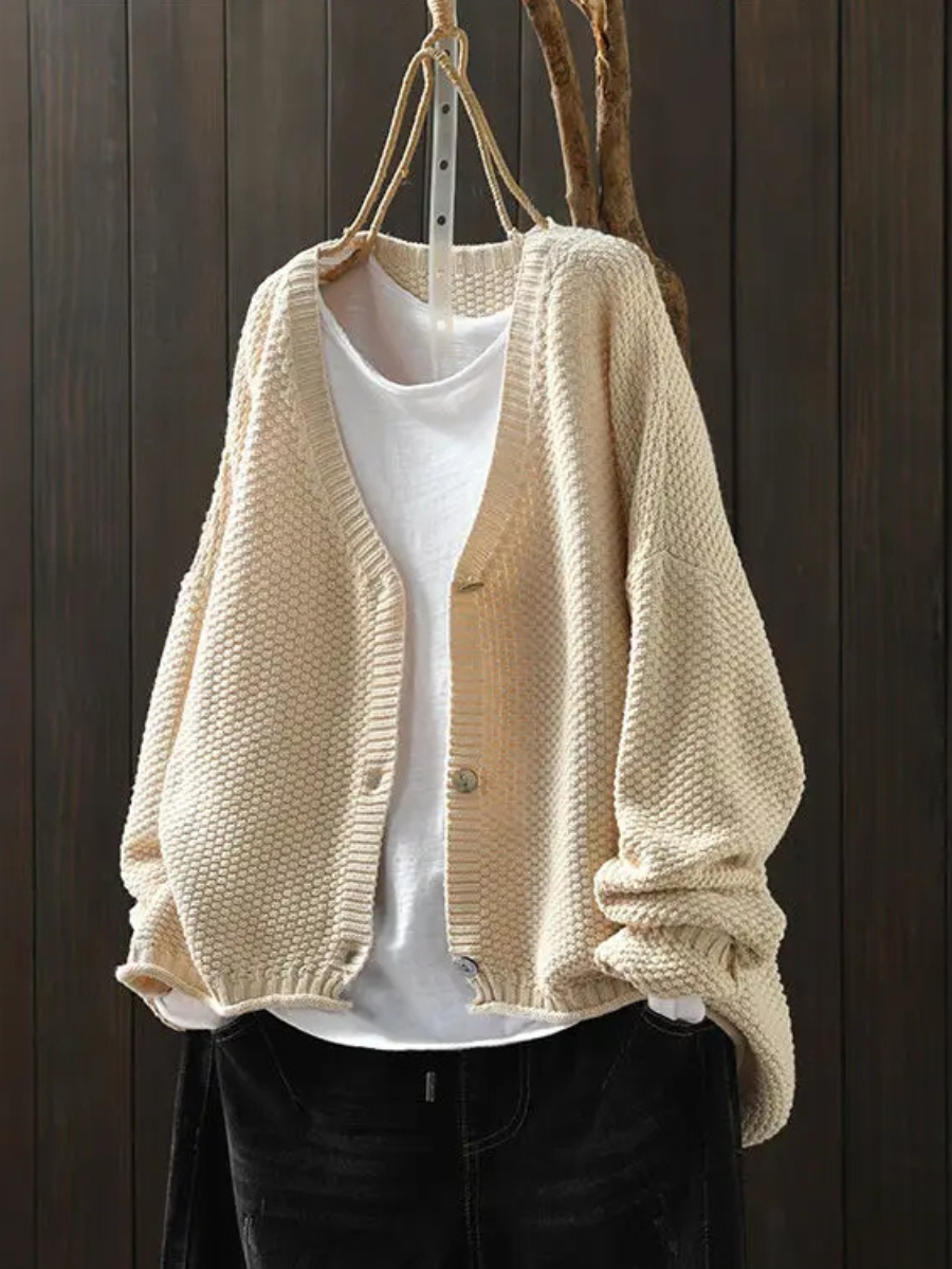 Tessa | V-Neck Oversized Chunky Knit Cardigan