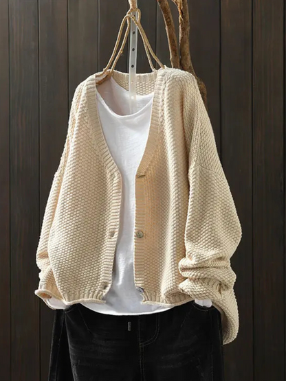 Tessa | V-Neck Oversized Chunky Knit Cardigan